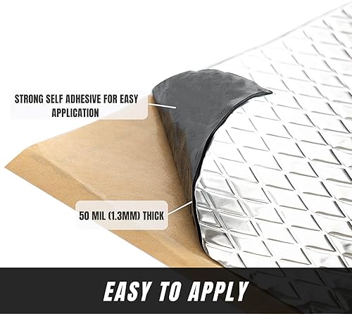 Miniatura 7 de Amortiguador de sonido para automóviles, alfombrilla amortiguadora de sonido, aislamiento de ruido automotriz de butilo y material de amortiguación