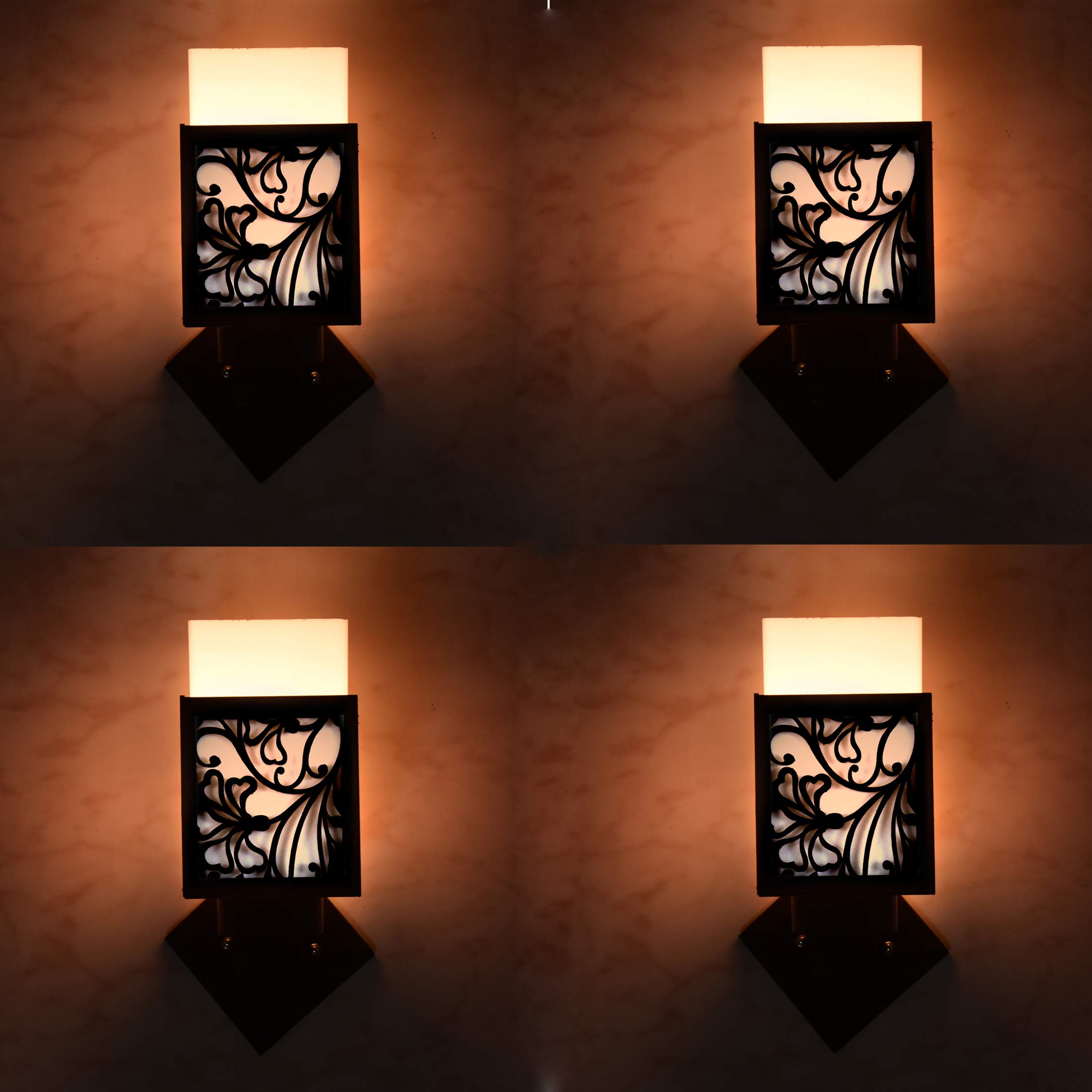 G GojeevaWooden Modern Design Wall Lamp Wall Light Suitable for Living Room,Foyer,Bedroom,Hallway(Pack of 4)