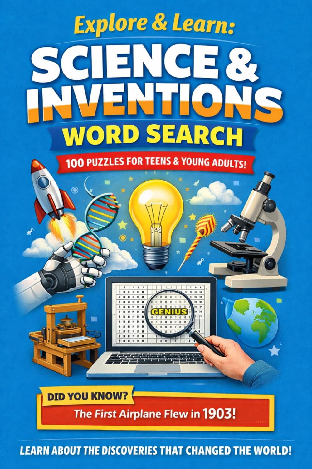 Explore & Learn: Science & Inventions Word Search | 100 Puzzles for Teens and Young Adults with Fun Facts on Every Page (Explore & Learn Puzzle Series)