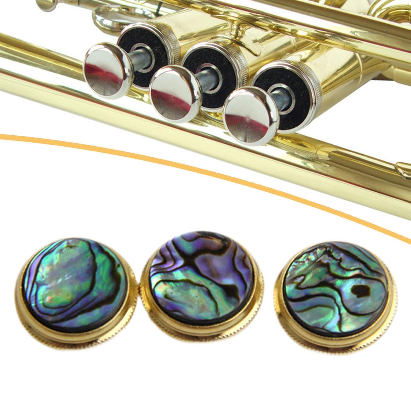 predolo Lot de 3 boutons de pistons pour trompette, accessoires en cuivre faciles à installer pour instruments de musique, pièces de pistons pour la pratique, Coquille D'ormeau
