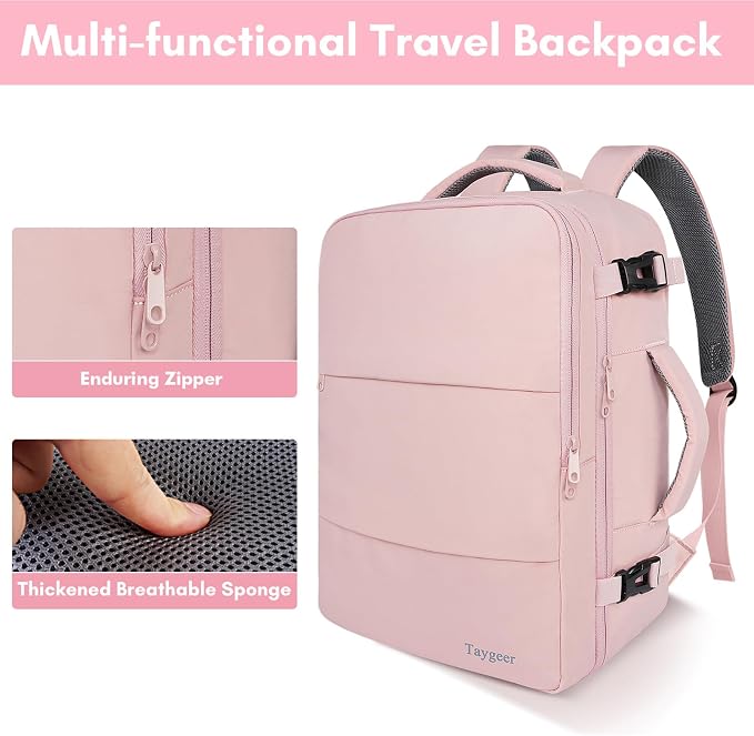 Mochila para laptop de mujer, grande, color rosa miniatura 9