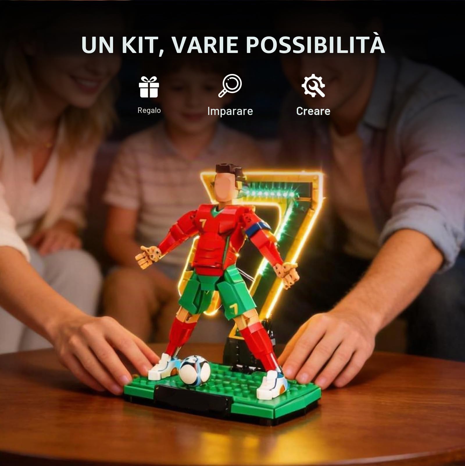 BRIKSMAX Illuminazione a LED per LEGO Editions Cristiano Ronaldo – Leggende del calcio (versione aggiornata) 43016, set di luci compatibili per mattoncini da costruzione, senza set Lego, luce per