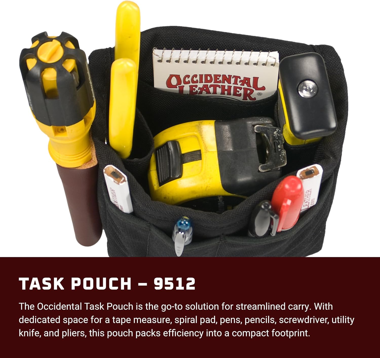 Occidental Leather Task Pouch - Fits Up to 2” Work Belt - Made in USA