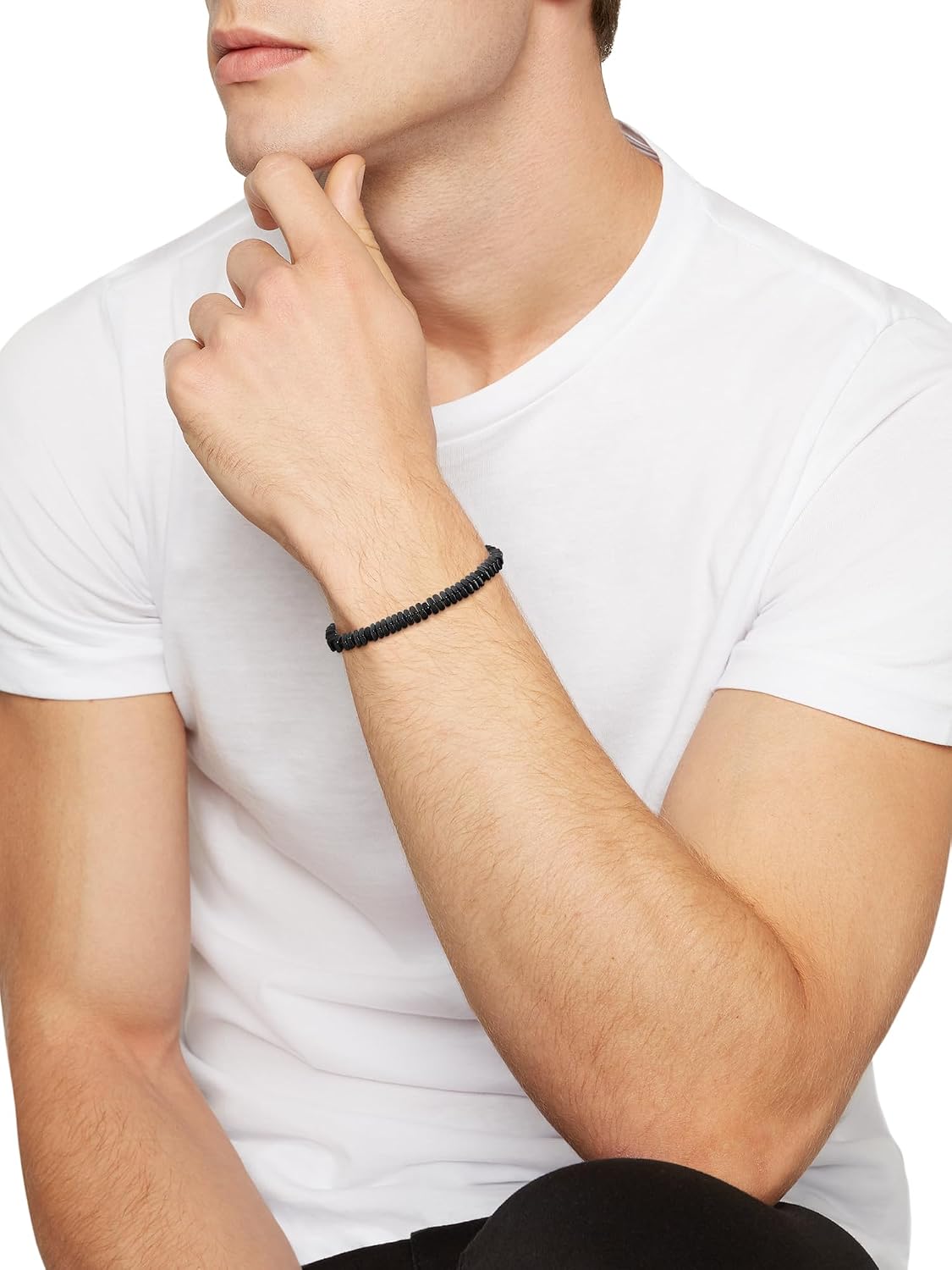 Breil Mixology TJ3431 316L steel men's bracelet hematite and black agate., LABEL_ACCIAIO_316L image 2