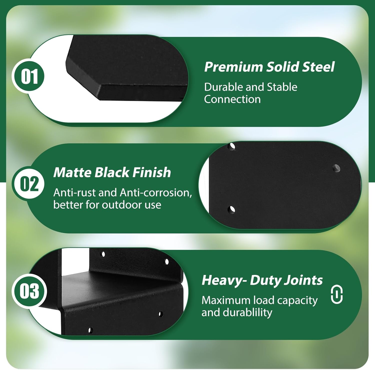 4-Pack 6x6 Post Cap Tie Bracket, Heavy Duty Carbon Steel Black Powder Coated Post to Beam Connector for Pergola Gazebo Deck Patio, Includes Screws & Easy to Install