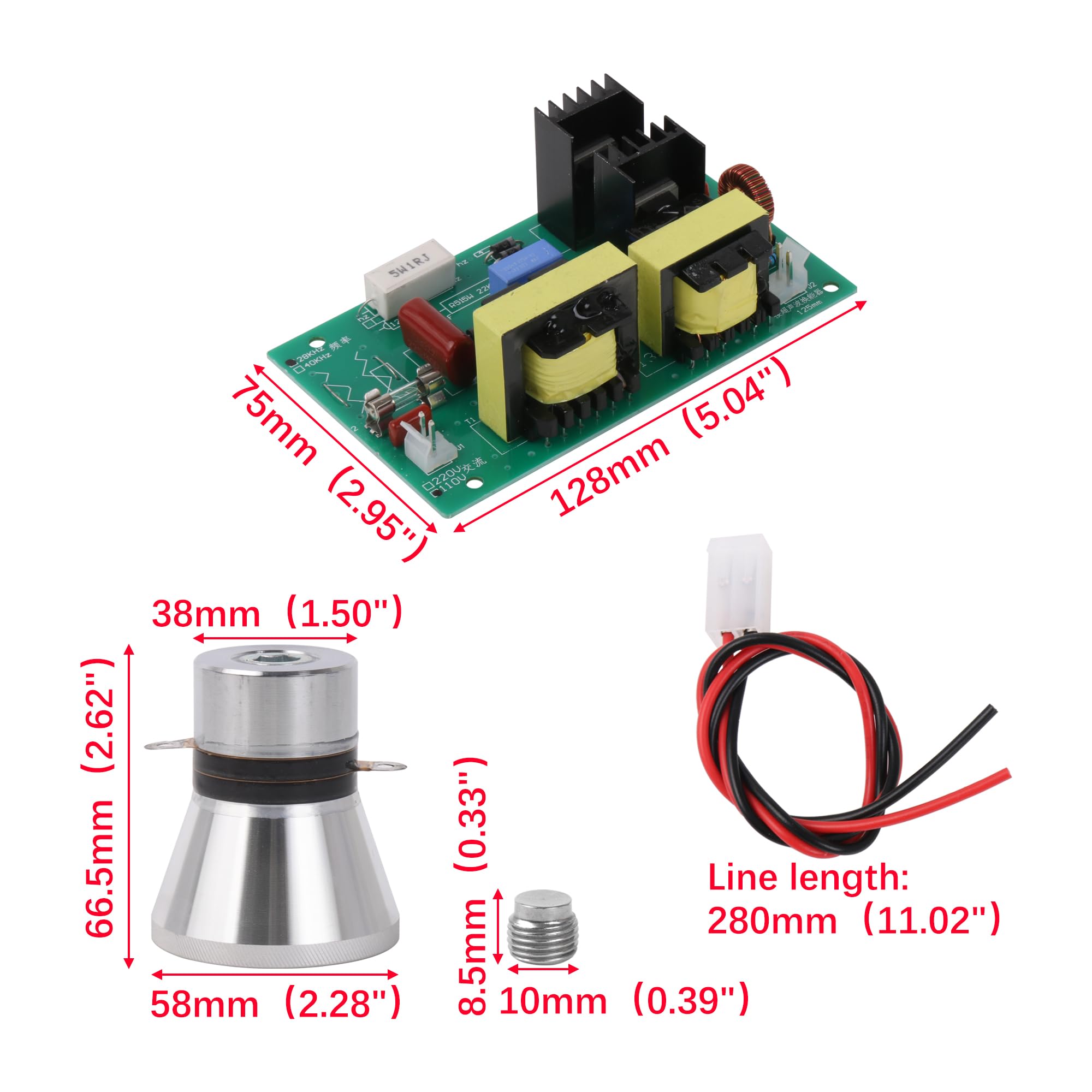 Carte pilote d'alimentation AC 110 V 100 W et transducteur 100 W 28 K pour machines à ultrasons