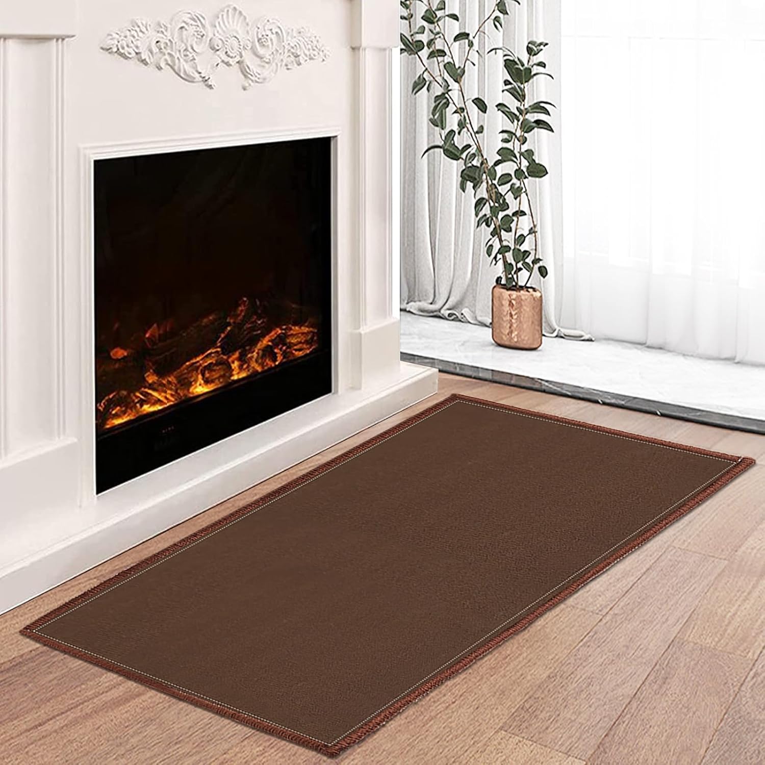 Amazon.com: SUNICO Fireplace Hearth Rug, 59 x 24 inch Fireplace Mat ...