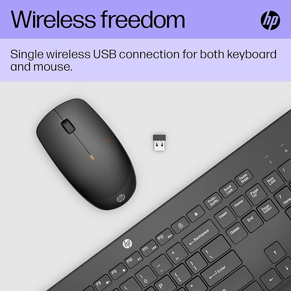 HP 230 Wireless Keyboard and Mouse Combo Set, 2.4 GHz Wireless USB-A Nano Receiver, Up to 1600 dpi, Up to 16 Months Battery Life - Black - 5