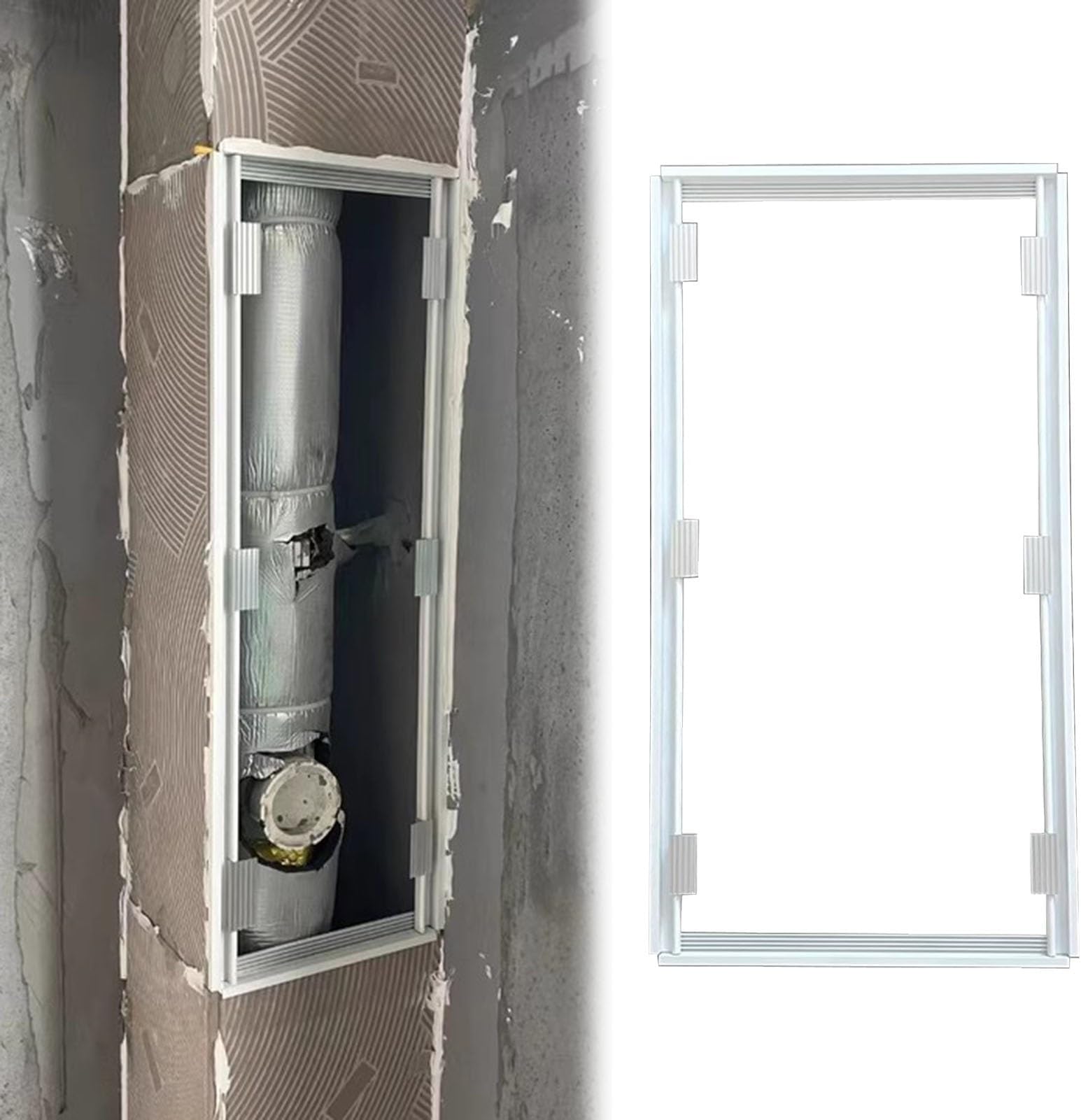 Seamless Hidden Drywall Access Panel, Bathroom Tile Inspection Door, Adjustable Plumbing Maintenance Invisible Hatch, Cuttable Service Plate(18x51in(450x1300mm))