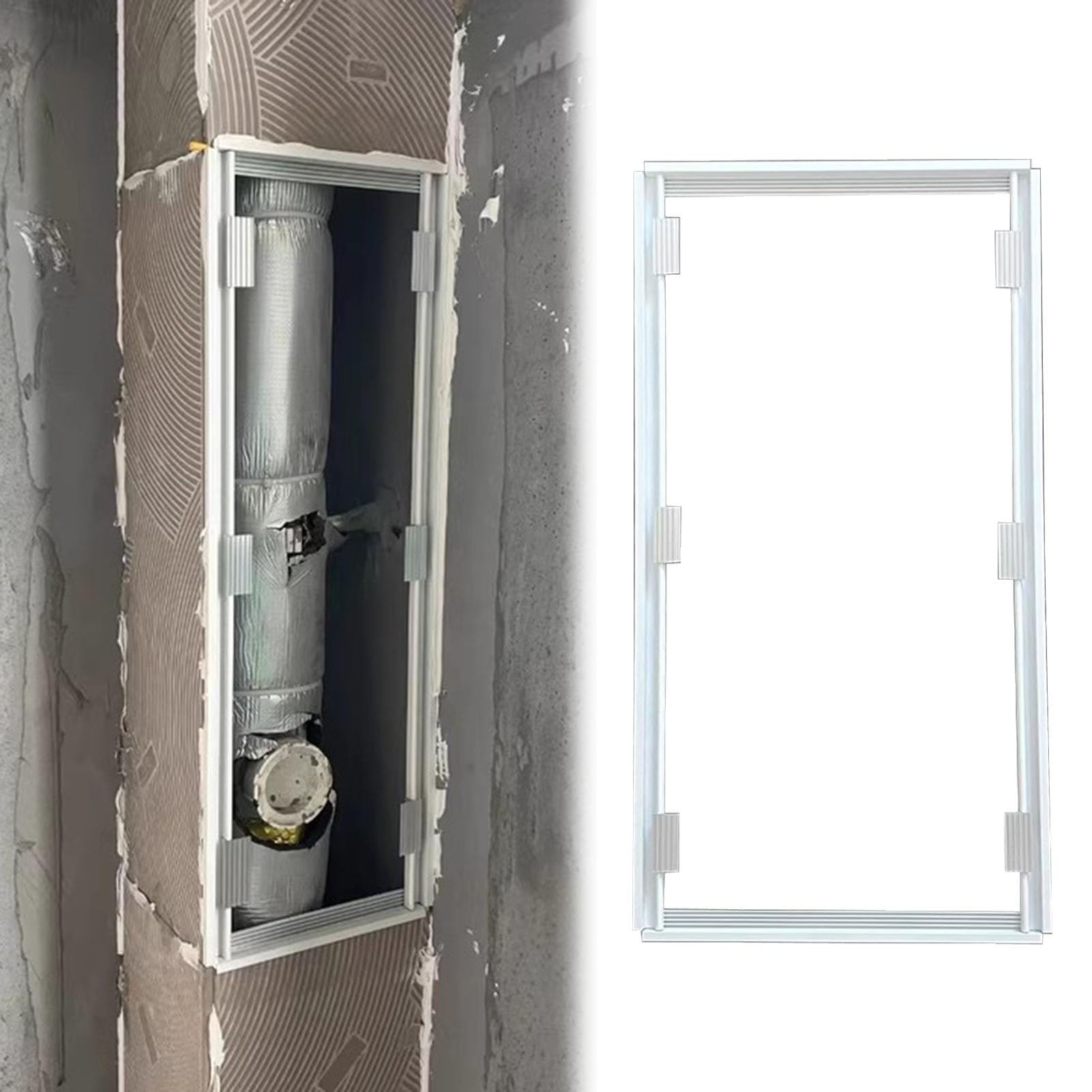 Seamless Hidden Drywall Access Panel, Bathroom Tile Inspection Door, Adjustable Plumbing Maintenance Invisible Hatch, Cuttable Service Plate(18x51in(450x1300mm))