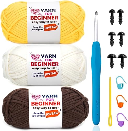 Miniatura 40 de Hilo para Crochet y Tejido, Hilo de Punto de Algodón para Crochet y Tejido para Principiantes con Puntadas Fáciles de Ver, Mezcla de Algodón-Nylon