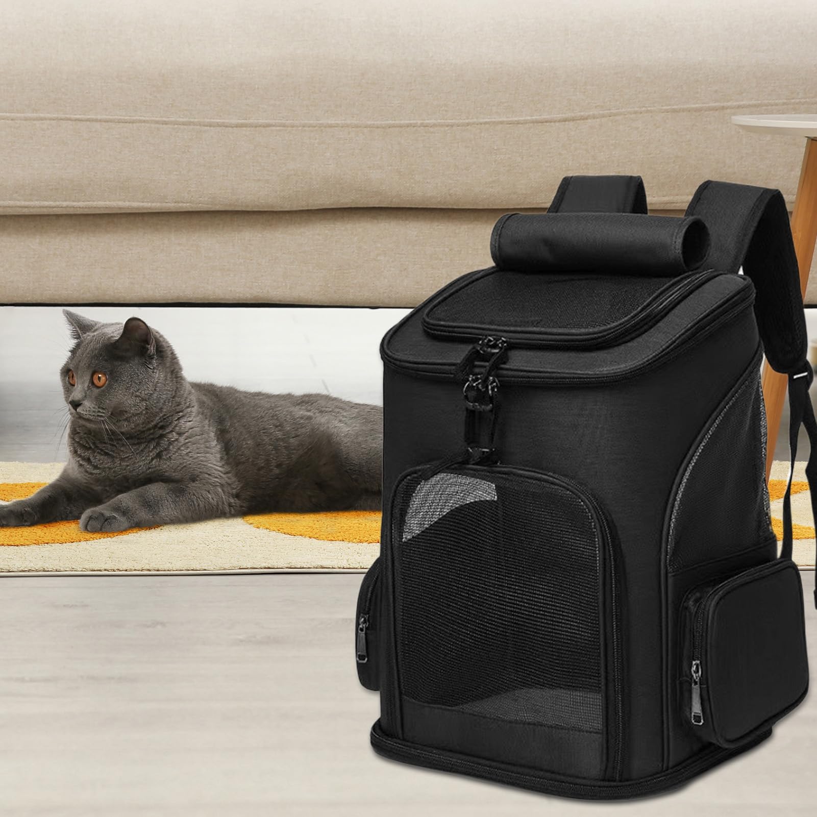 Trasportino Morbido per Gatti Borse Tracolla Animali, Zaini, | Trasportino Cuccioli Portatile Espandibile Morbido per aereo, auto, campeggio, outdoor, veterinario, passeggiate e