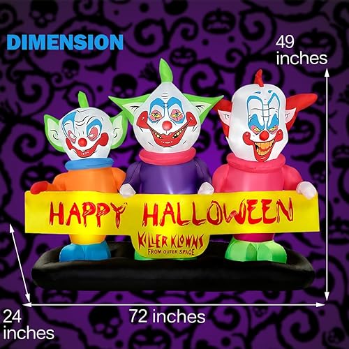 Miniatura 6 de BLOWOUT FUN Decoración inflable de Halloween de 6 pies de largo, decoración inflable para césped, patio, interior, exterior, hogar, patio, fiesta,