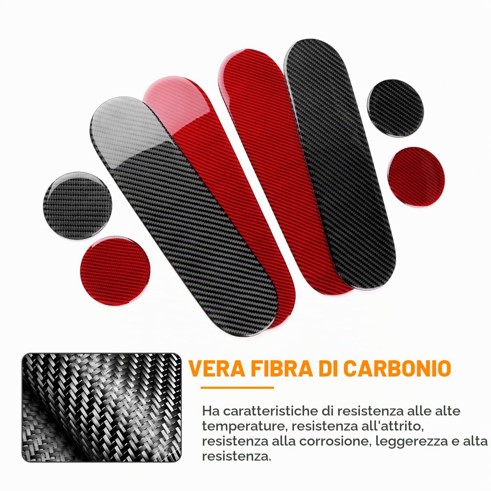 KUNGKIC Per Fiat 500 2008 – 2024 Abarth 595/695 2012 – 2024 sedili auto in fibra di carbonio manopole di regolazione per rivestimento decorativo interno accessori adesivi inclusi,regalo 4 pezzi (nero)