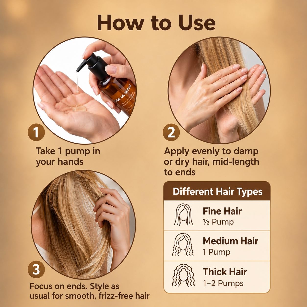 Hair Oil for Dry & Frizzy Hair | Heat Protectant for Frizz Control, Argan, Jojoba & Vitamin E, Adds Shine & Smooths Split Ends, Lightweight, Non-Greasy