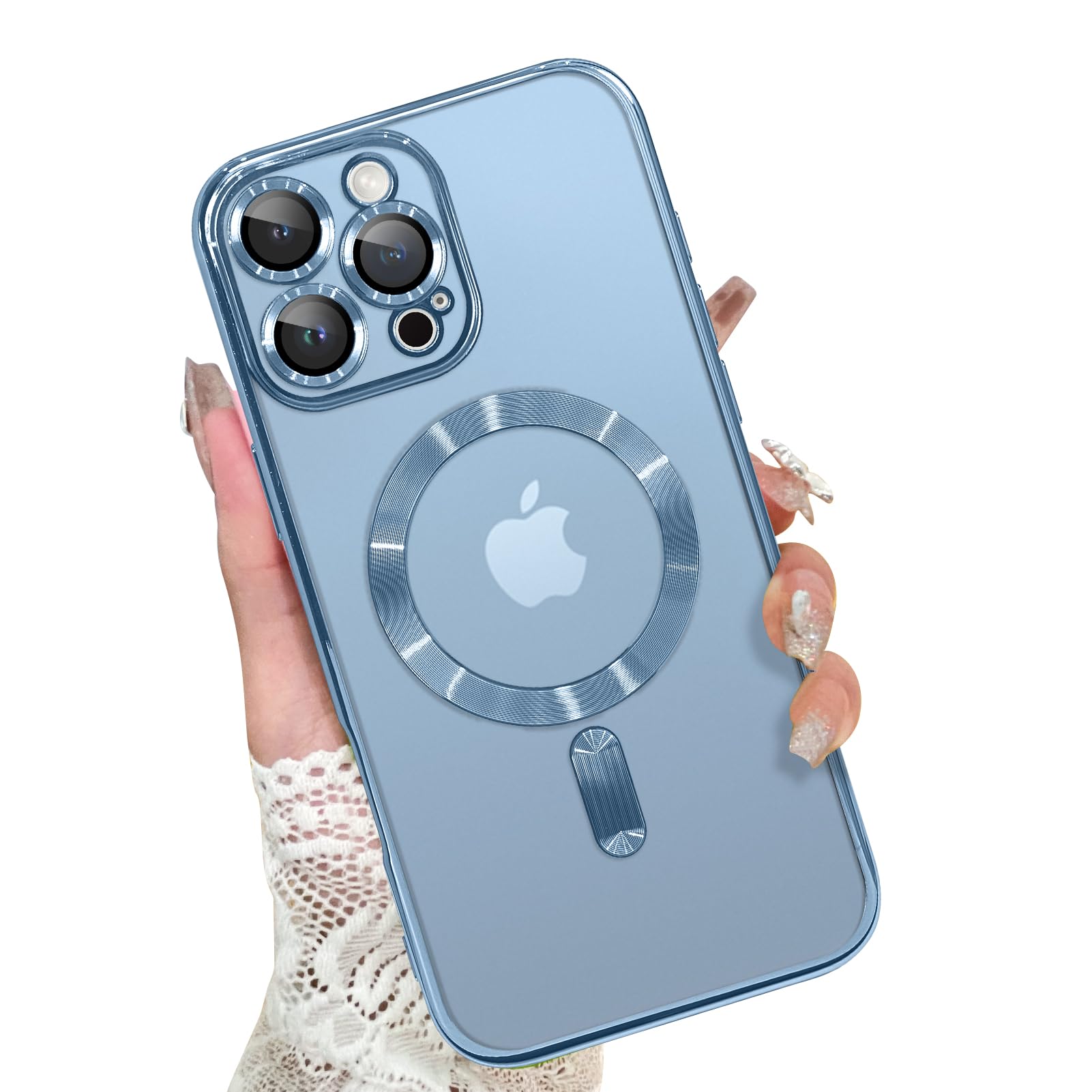 KANGHAR Designed for iPhone 16 Pro Case Magnetic Clear Slim Case for Women Men Full Camera Protector Anti-Yellowing Shockproof Compatible with MagSafe