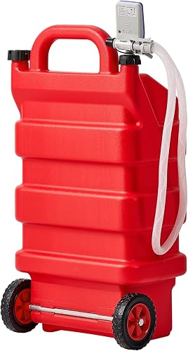 VEVOR Bidon d'Essence Diesel sur Roues, 60,5 L, Réservoir de Carburant, avec Pompe Transfert Carburant Électrique 12 V CC 9,5 L/min, Tuyau de Distribution 1,2 m, Buse Capteur Arrêt Automatique, Rouge - 12