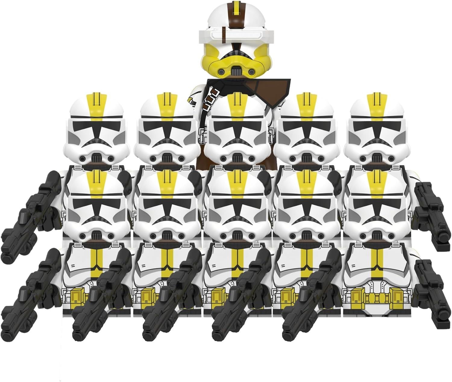 327th Clone Troopers 11pcs Phase 2 Troopers Army Building figs Set Battle Pack with Accessories Yellow