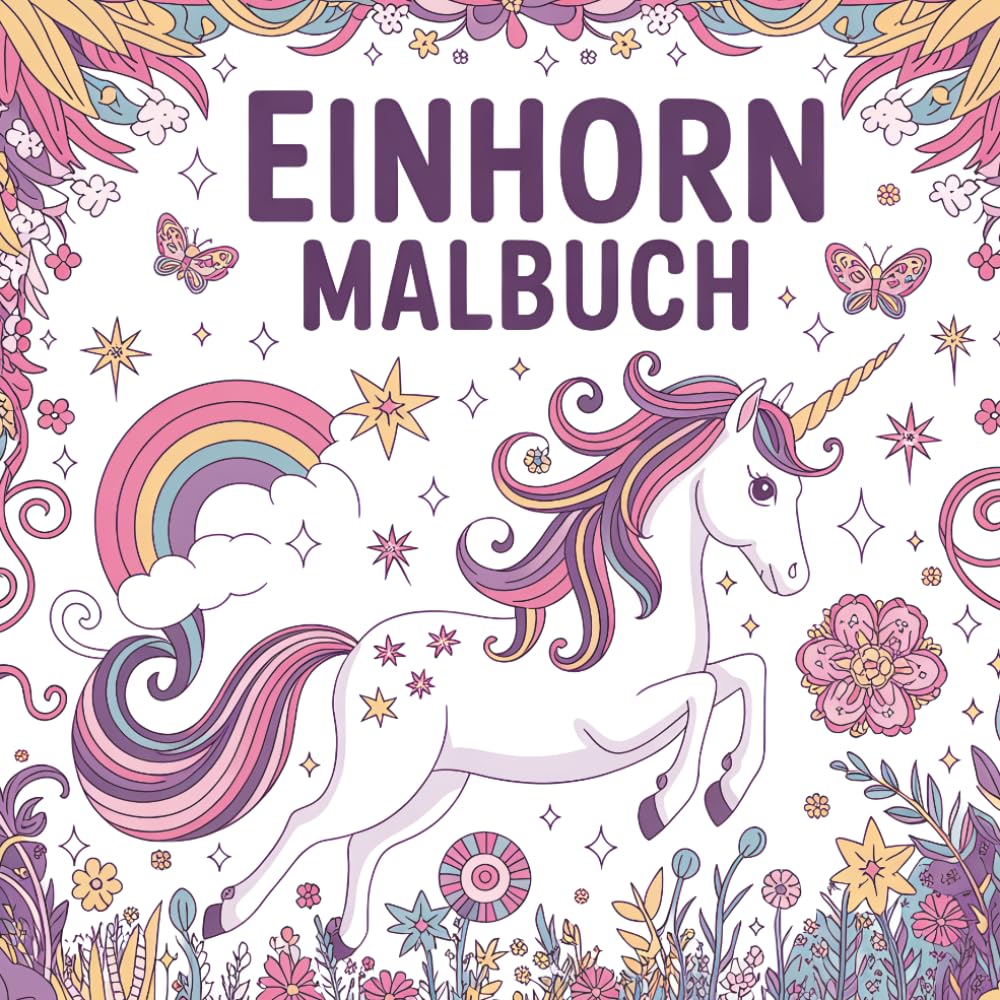 Einhorn Malbuch: Für Mädchen: Über 50 süße & niedliche Einhorn-Motive für Kinder von 3-7 Jahren - Das zauberhafte Ausmalbuch zur Förderung der ... dicken Linien (Einhorn Geschenke für Mädchen)