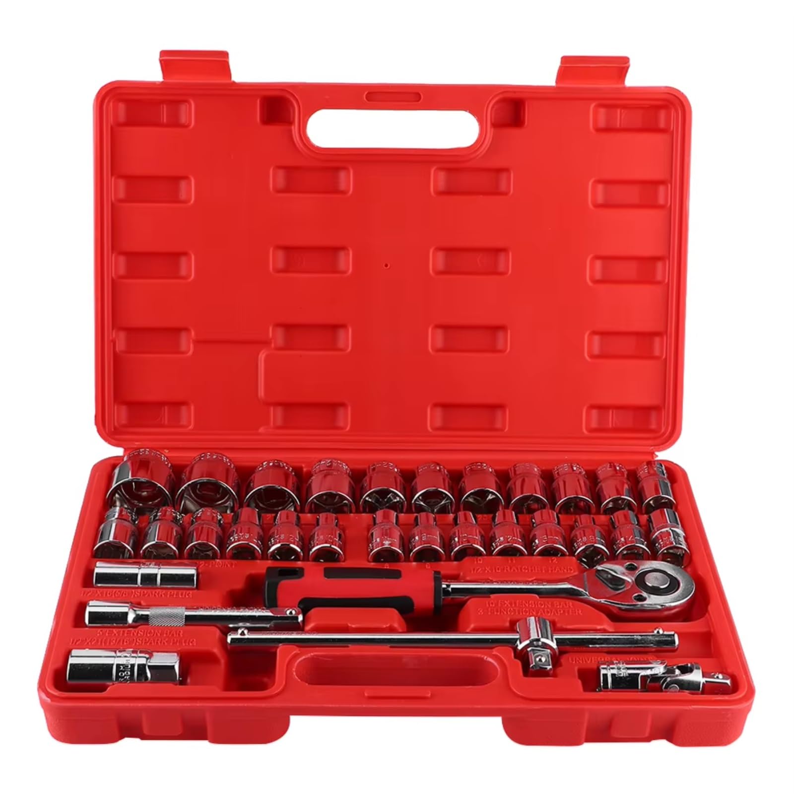 Set attrezzi da meccanico 32 Pz 1/2in DR Set Prese A Cricchetto Kit Strumenti Per Chiavi A La Riparazione Auto Strumenti La Casa Utensili Manuali Strumento A Cricchetto E Custodia