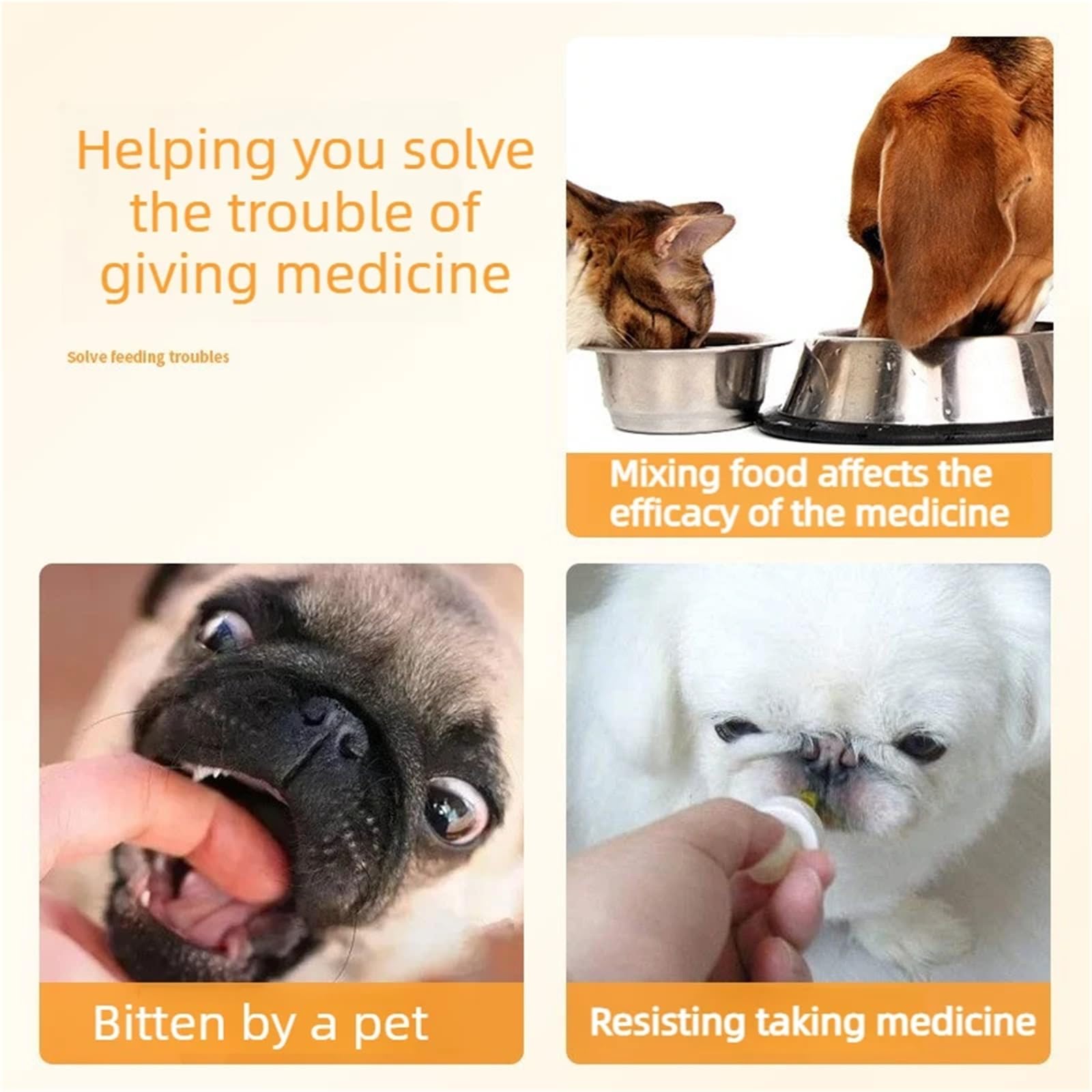 Jeringa para alimentación de mascotas de 60 ml para perros y gatos, dispensador para medicamentos húmedos/secos (60 ml 15sticks)