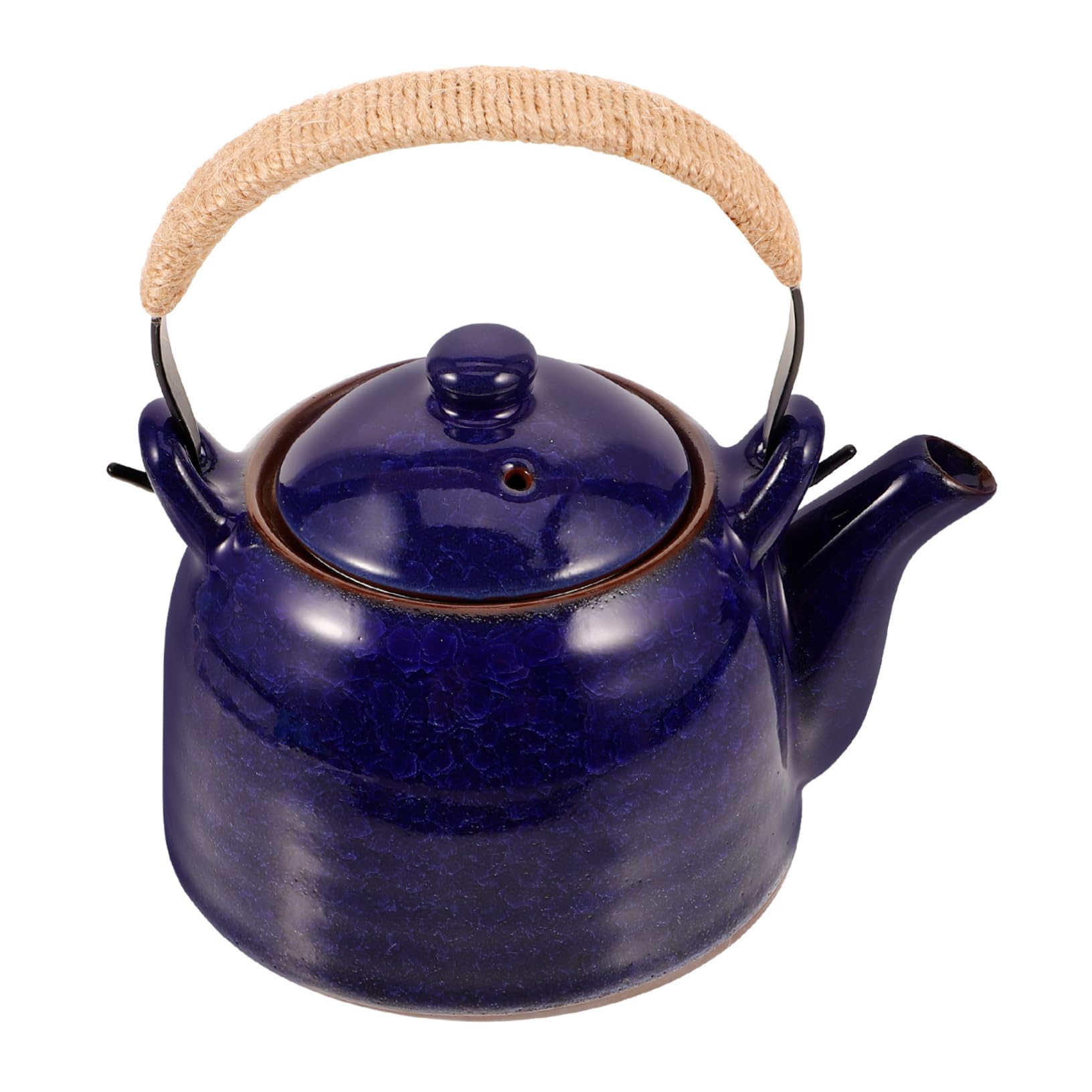 Théière chinoise bouilloire polyvalente vintage bleu gemme avec poignée