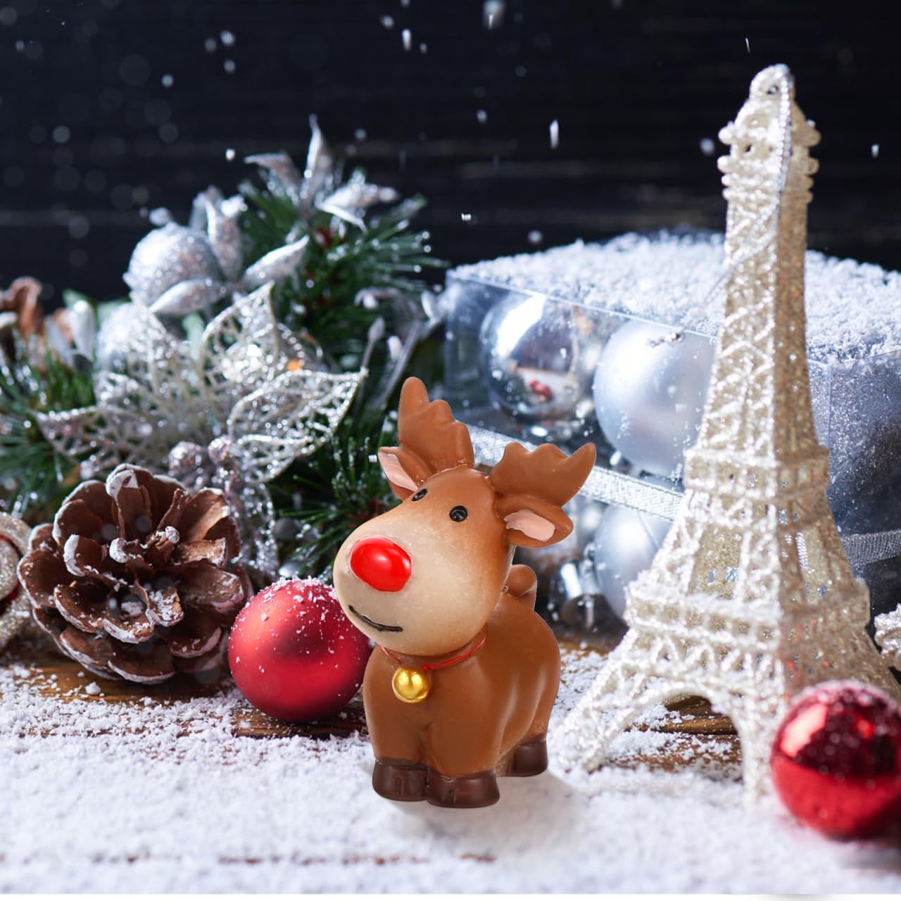 Homoyoyo 5 Stück Rentier-Figur Mini-Rentier-Statue Weihnachten Cartoon-Geweih Hirsch Elch Mini-Hirsch Dekorationen Cartoon-Bastel-Muster Figur Tier-Kuchenaufsatz Für Jungen Im Grils-Stil