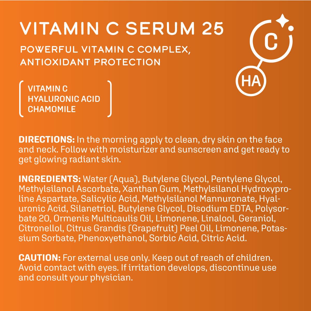 DCL Skincare Vitamin C Serum 25 with Ethyl Ascorbic Acid & Hyaluronic Acid, 1 fl oz