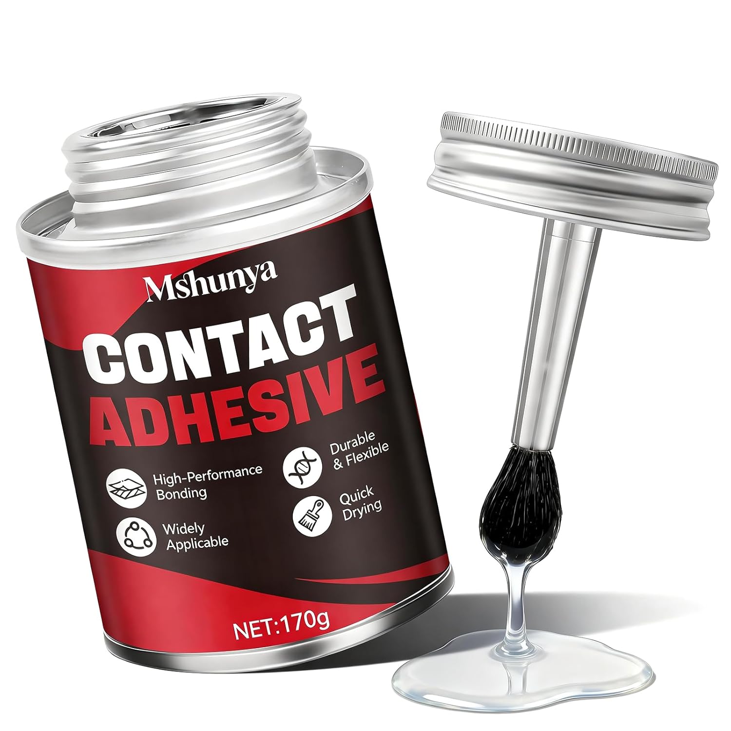 Adhesivo de Contacto Mshunya 170g Impermeable para Cuero Metal