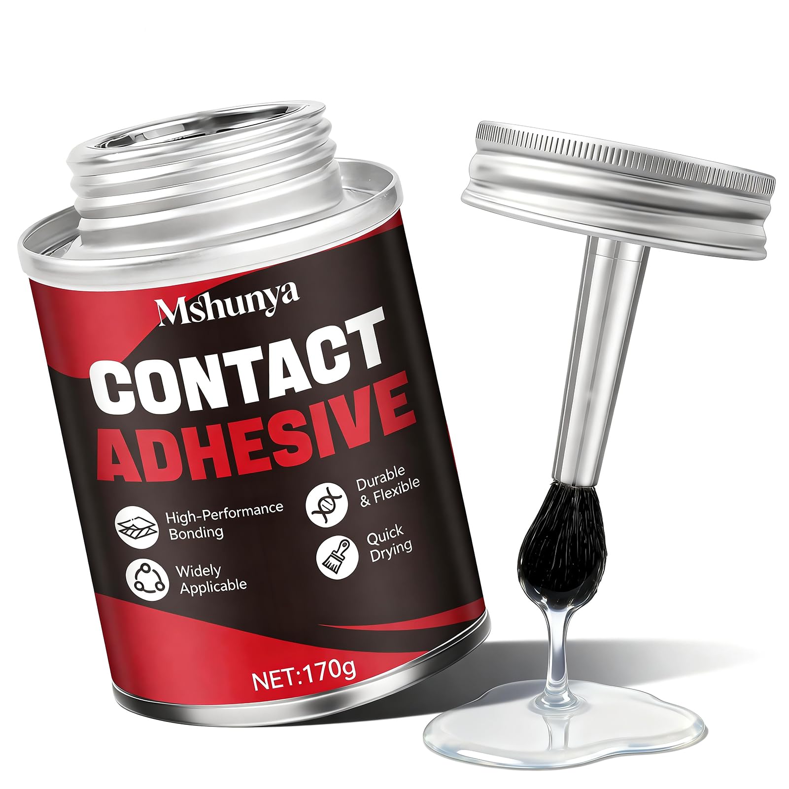 Photo 1 of Mshunya 5.7 oz Contact Cement Adhesive, Contact Cement, Cement Glue, Built in Brush Head, Waterproof, Suitable for Various Materials Such As Shoe Soles, Cork, Metal, and Leather