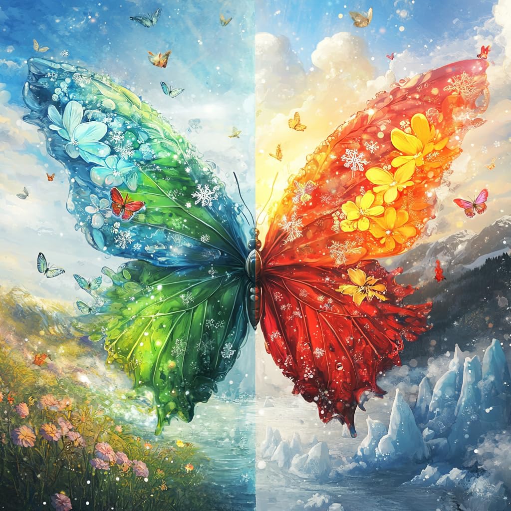 VAIIEYO 5D DIY Butterfly Diamond Art Kits Adults, Animal Diamond Painting, Paint with Round Full Drill Crystal Rhinestone Diamonds Gem Art for Home Wall Decoration Gift 14X14Inch-45
