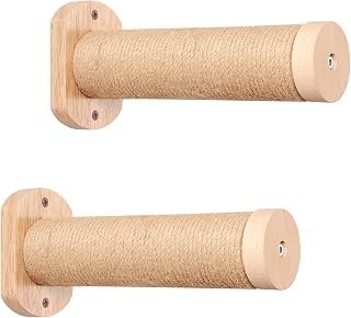 ESPETS Cat Wall Floating Steps with Jute Rope Scratching - Wall Mounted Cat Stairs, Cat Climbing Shelfves and Perches for Wall, Stylish Indoor Cat Wall Furniture - Holds up 35lbs