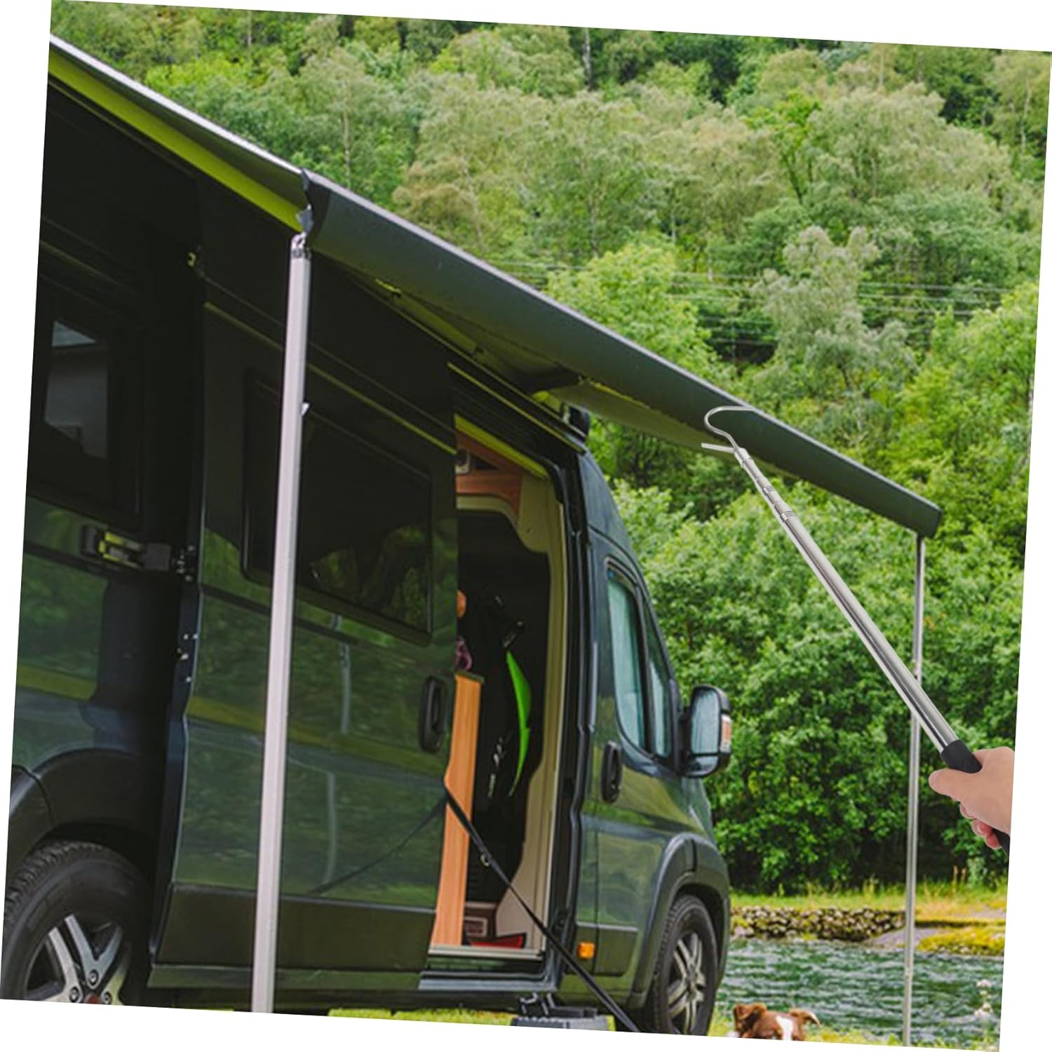 Adjustable Awning Pull Rod Portable Sunshade Opener for Tents and Camping Telescoping Design Compact Storage Easy to Use and Outdoor Equipment