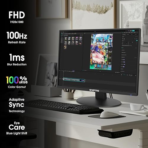 Miniatura 3 de Sceptre Prime Monitor de 24 pulgadas 100Hz 100% sRGB HDMI x2 VGA Altavoces integrados Máquina Negro 2026 (Serie E248W-19203R)