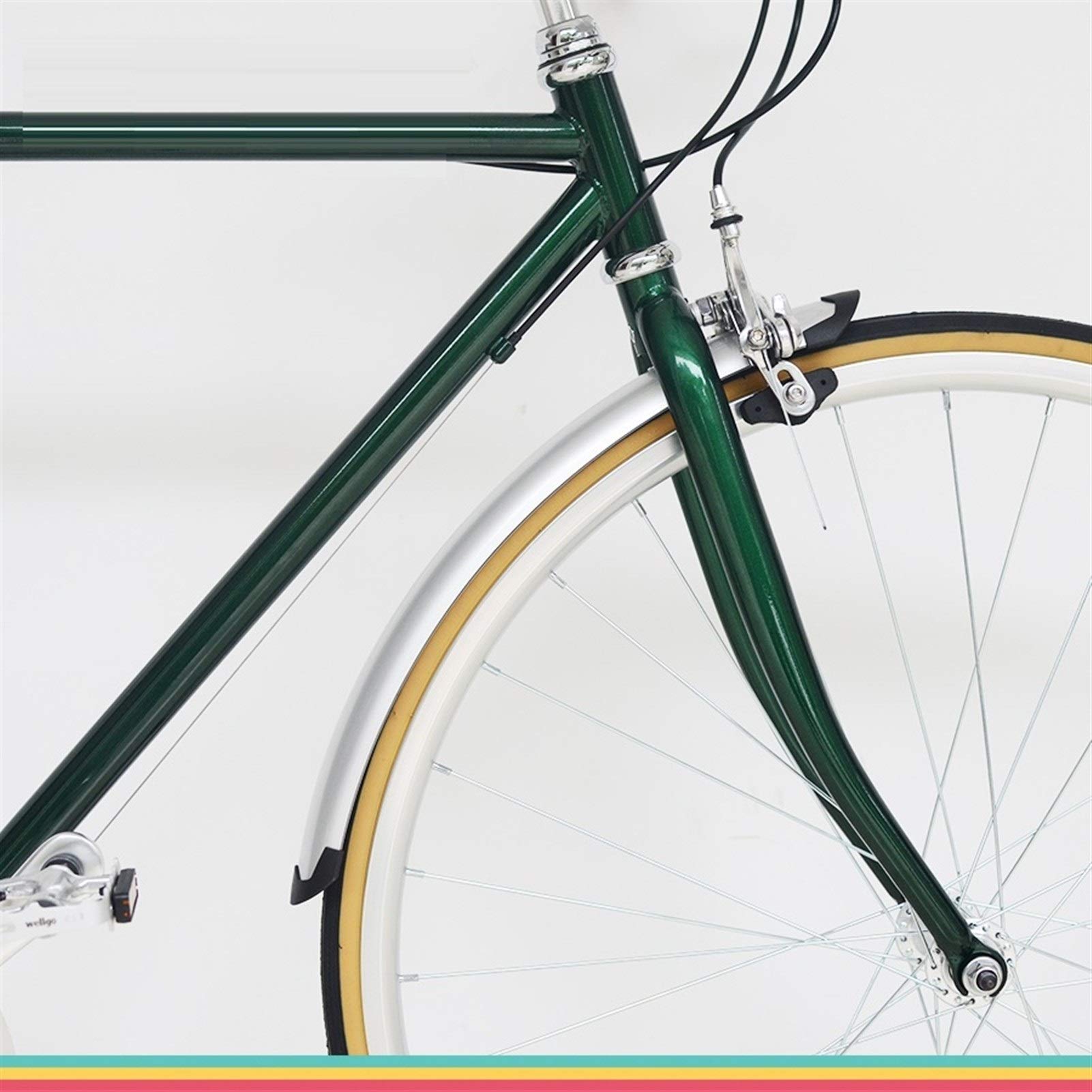 1 Paar Fahrrad vorne hintere Fendere Retro Fahrrad 700c Rennrad Fender Fahrrad Praktische Teile Silber DaJiKan (Color : Silver F R 1pair) Sport & Freizeit