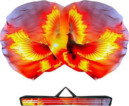 Banderas de adoración de 54 x 54 pulgadas para iglesia de baile, bandera de alabanza, banderas de paloma y fuego con varillas flexibles y bolsa de