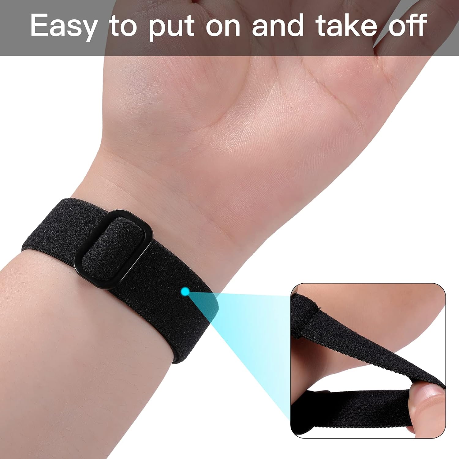 Witzon Compatible with Fitbit Versa 3 Bands / Fitbit Sense Band for Men, Women, Floral Adjustable Stretchy Strap Fabric Nylon Elastic Wristband for Fitbit Sense / Versa 3 Smart Watch, Black