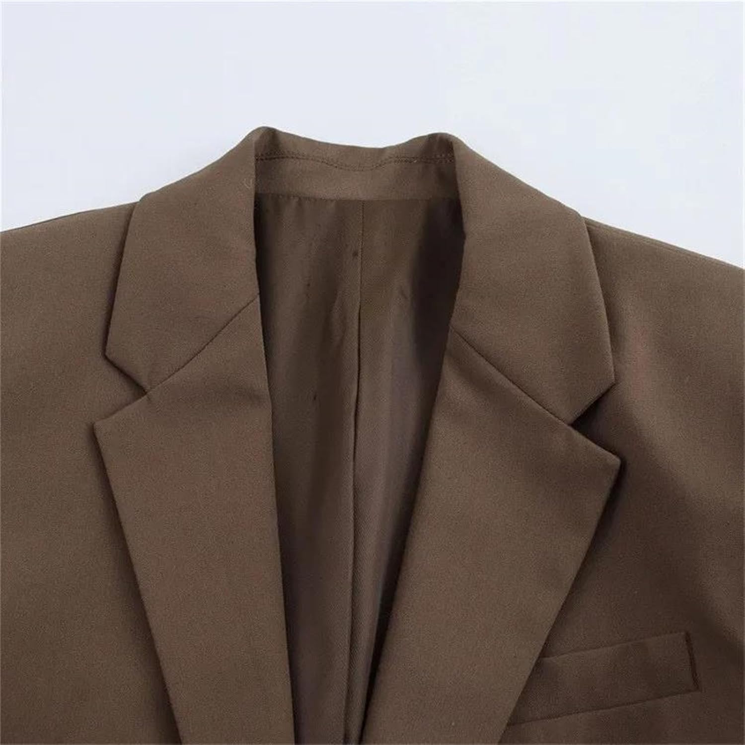 Women's Business Casual Blazers Trousers 2 Piece Set ​ Office Lady Loose Fit Pockets Button Work Suit Jacket with Belt
