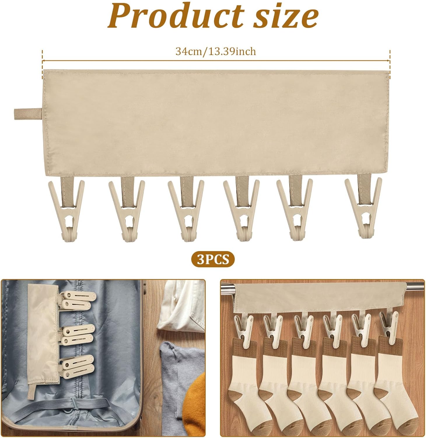 3Pcs Underwear Hanger, Underwear Drying Hanger, Underwear Clip, Peg Hanger, Clothes Drying Clip, Clothes Peg, 6 Clip Practical Underwear Clip for Home