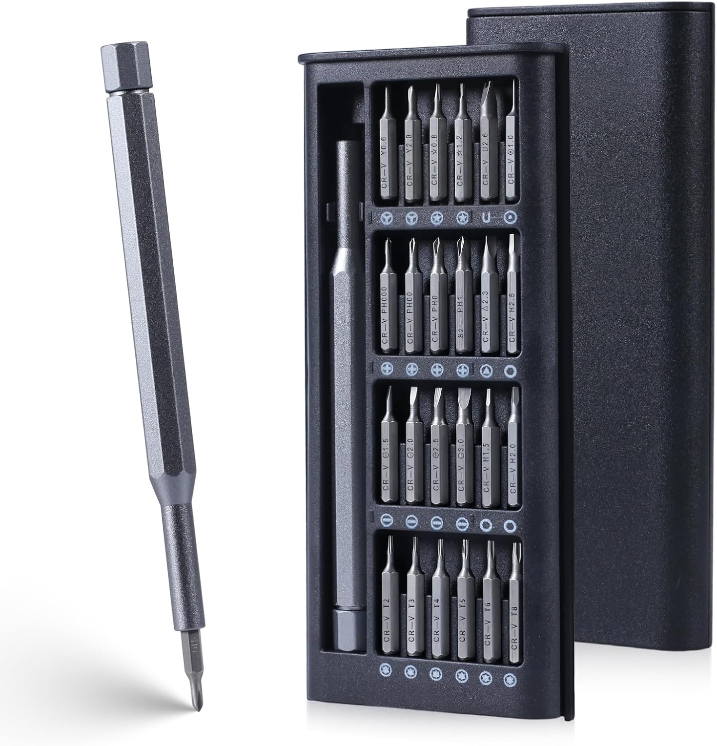 25-in-1 Professional Magnetic Mini Repair Tool Kit, Small Precision Screwdriver Set, Mini Precision Screwdriver Set Small Bit Tool for Phone, Computer, Watch, Laptop, Macbook, Ring Doorbell, Eyeglass