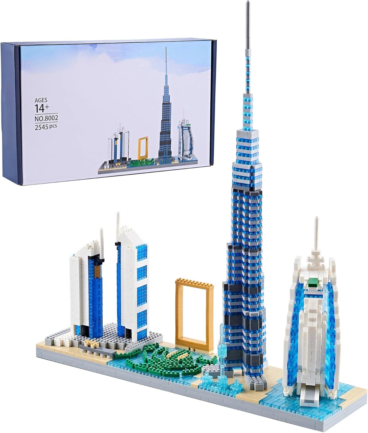 Dubai Skylines Architecture Building Set, Architecture Model Building Set Model Kit, Construction Toy Micro Building Blocks Set for Kids and Adults,2545pcs with Color Package Box