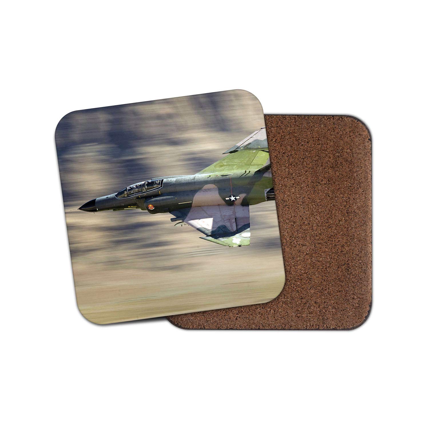 Destinationvinyl Multicolor 1 X F-4 Phantom Fighter Jet Coaster - F4 Airplane Plane Pilot Air Force #12462