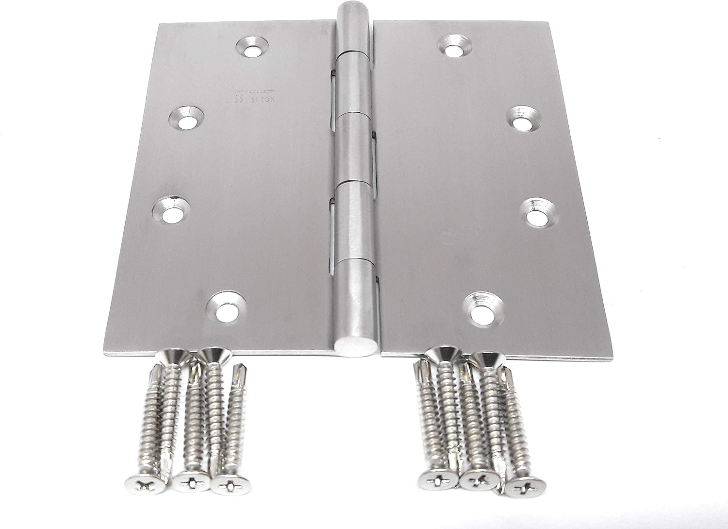 s siskcon 5" Stainless Steel Door Hinge 5" inch X 4" inch Square 32D Security Hinge Nrp Concealed Head Heavy Duty Wide Throw Expandable Hinges with Screws s siskcon Brand - Pack of 1
