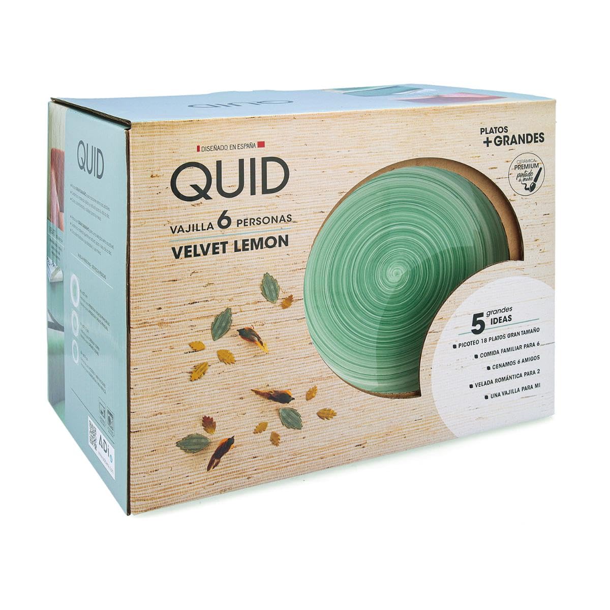 Quid Velvet Stoviglie Ceramica 18 Pezzi - 6 Persone Altre Ceramiche Adatto Microonde Impilabile