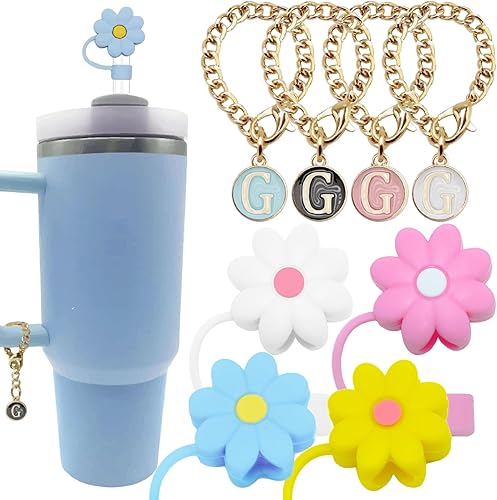 Miniatura 1 de Cocurb Stanley - Accesorios para tazas, tapa de popote de silicona para taza Stanley de 30 y 40 onzas, 0.4 pulgadas, con 4 letras personalizadas con