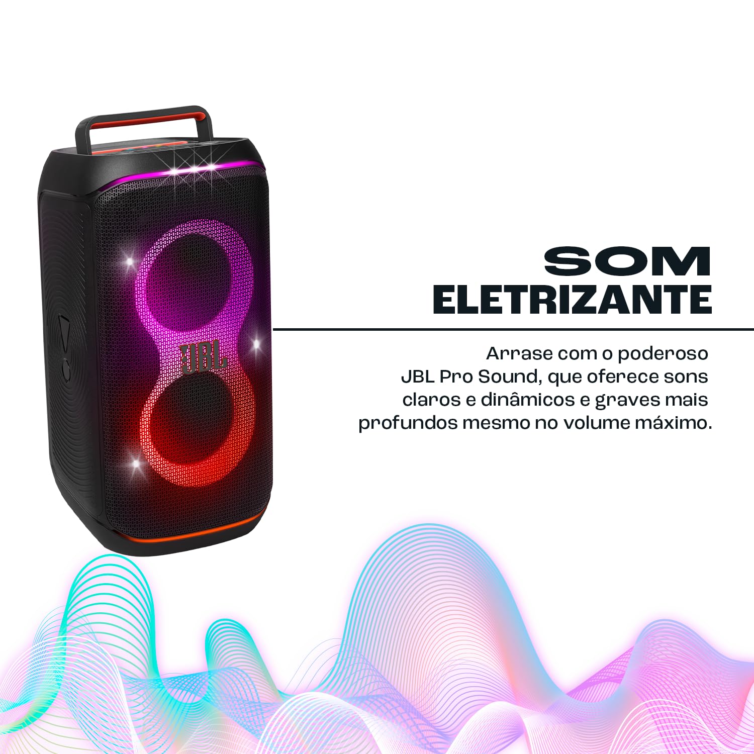 JBL PartyBox Club 120, Caixa de Som Bluetooth com Luzes - Preto