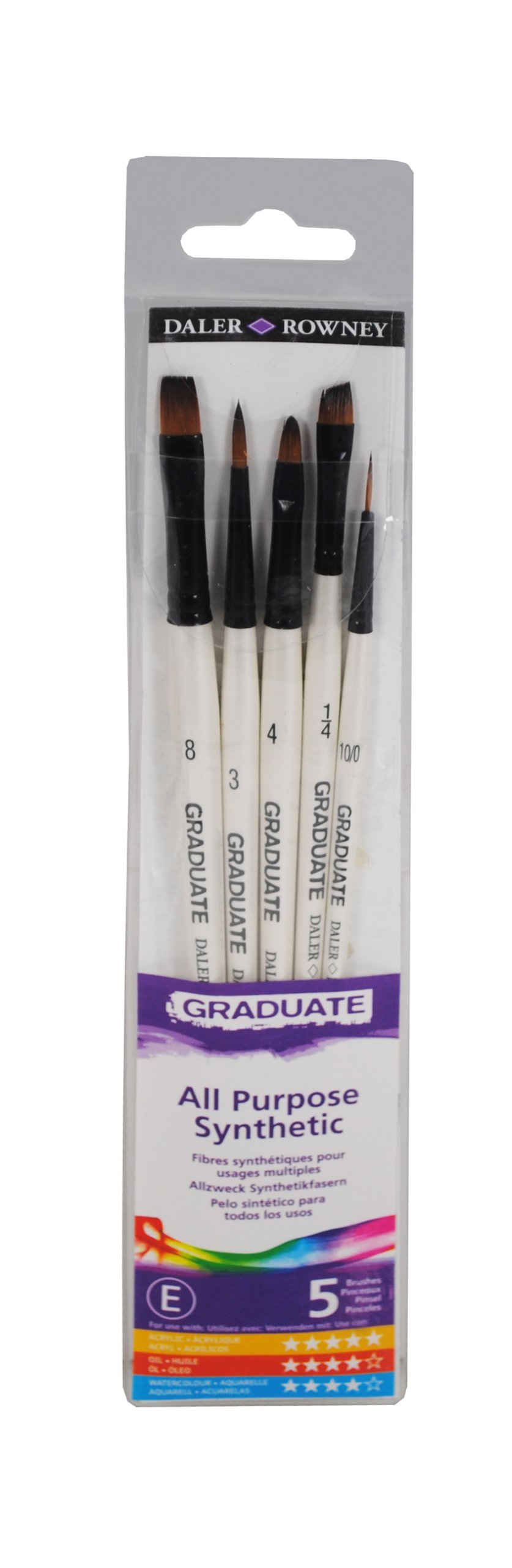 Daler Rowney Graduate Synthetic Brush Set, L, White