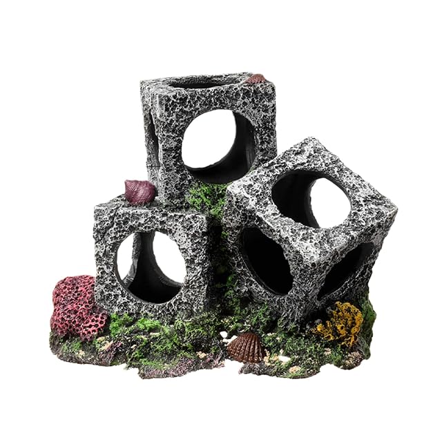 Aquarium Hideaway Rock Cave for Aquatic Pets to Breed Play and Rest Decor Stone for Betta 3