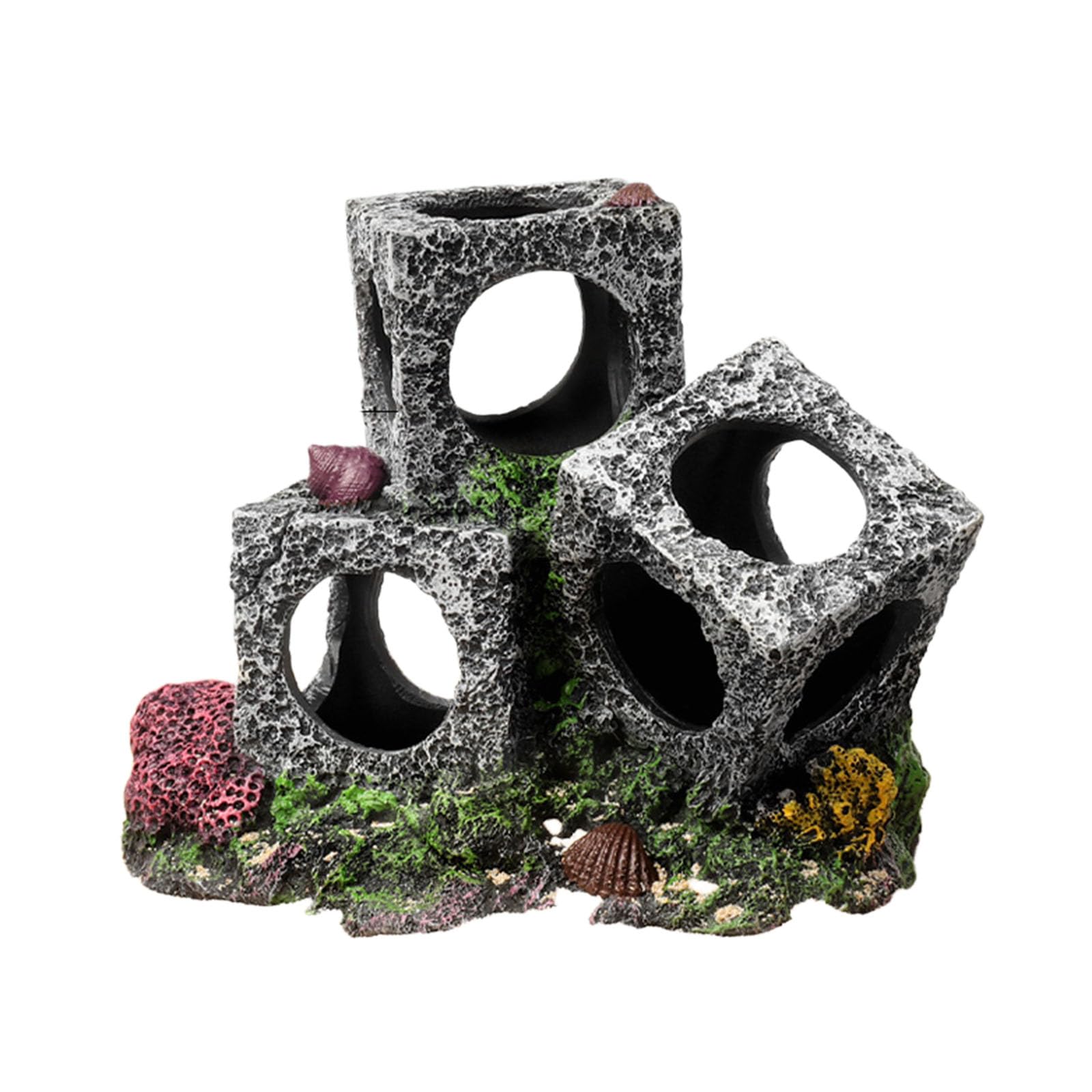 Aquarium Hideaway Rock Cave for Aquatic Pets to Breed Play and Rest Decor Stone for Betta 3