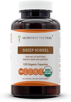 Secrets of the Tribe Sheep Sorrel 120 Capsules, Made with Vegetable Capsules and USDA Organic Rumex Acetosella Healthy Digestive Tract 120 Capsules